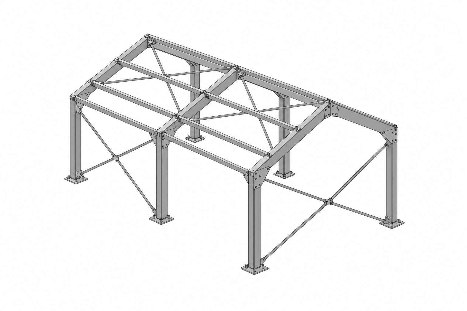 Illustrative steel portal-frame CAD concept